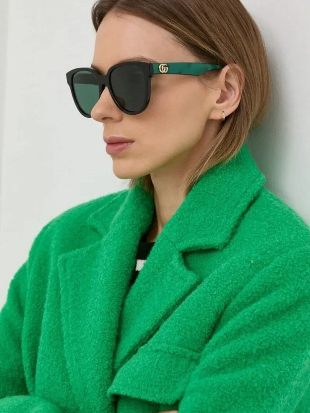 GUCCI GG0960SA 001 BLACK GREEN SWIRL WAYFARER SUNGLASSES